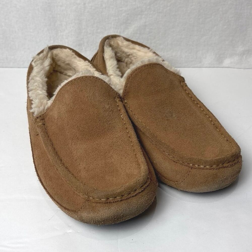 UGG Ascot Mens Chestnut Suede Moccasin Slippers 1101110 Size 9